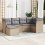 Garden sofa set with 6-piece synthetic rattan beige cushions by , Garden sets - Ref: Foro24-3217949, Price: 386,61 €, Discoun...