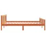 Bed frame with wax brown pine wood headboard 180x200 cm by , Beds and slatted bases - Ref: Foro24-844400, Price: 131,01 €, Di...