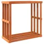 Outdoor firewood rack made of brown pine wood with wax finish, measuring 109x52x106 cm. by , Firewood bags and holders - Ref:...