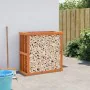 Outdoor firewood rack made of brown pine wood with wax finish, measuring 109x52x106 cm. by , Firewood bags and holders - Ref:...