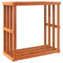 Outdoor firewood rack made of brown pine wood with wax finish, measuring 109x52x106 cm. by , Firewood bags and holders - Ref:...