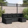 6-piece garden sofa set with black synthetic rattan cushions by , Garden sets - Ref: Foro24-3249844, Price: 387,20 €, Discoun...