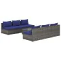 7-piece garden sofa set and gray synthetic rattan cushions by , Garden sets - Ref: Foro24-3101462, Price: 431,44 €, Discount: %