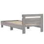 Sonoma-graues Holzwerkstoffbett mit Kopfteil 75 x 190 cm von , Betten und Lattenroste - Ref: Foro24-838573, Preis: 75,03 €, R...