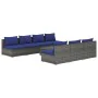 8-teiliges Gartensofa-Set und graue synthetische Rattankissen von , Gartensets - Ref: Foro24-3101470, Preis: 573,50 €, Rabatt: %