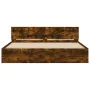 Bed frame with smoked oak headboard 180x200 cm by , Beds and slatted bases - Ref: Foro24-3207466, Price: 195,91 €, Discount: %