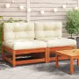 Gartensofas Kissen ohne Armlehnen 2 Stück wachsbraunes Holz von , Modulare Sofas für den Außenbereich - Ref: Foro24-838090, P...