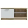 TV-Schrank, 2 Stück, weißes Eichensperrholz, 80 x 35 x 36,5 cm von , TV-Möbel - Ref: Foro24-811477, Preis: 86,95 €, Rabatt: %