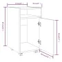 Auxiliary cabinet with wheels gray plywood 33x38x60 cm by , Lockers and storage cabinets - Ref: Foro24-815853, Price: 44,20 €...