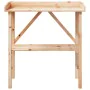 Plant table with shelf solid fir wood 78x38x82.5 cm by , Pot stands - Ref: Foro24-156349, Price: 40,14 €, Discount: %