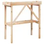 Plant table with shelf solid fir wood 78x38x82.5 cm by , Pot stands - Ref: Foro24-156349, Price: 40,14 €, Discount: %