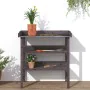 Plant table with shelves gray fir wood 78x38x82.5 cm by , Pot stands - Ref: Foro24-156354, Price: 53,75 €, Discount: %