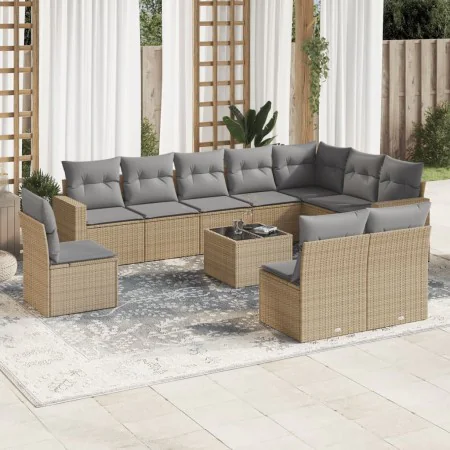 11-teiliges Gartensofa-Set mit beigen synthetischen Rattankissen von , Gartensets - Ref: Foro24-3219109, Preis: 714,92 €, Rab...