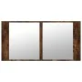 Smoked oak acrylic LED bathroom mirror cabinet 90x12x45 cm by , bathroom vanities - Ref: Foro24-834967, Price: 56,91 €, Disco...