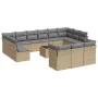 14-teiliges Gartensofa-Set mit beigen synthetischen Rattankissen von , Gartensets - Ref: Foro24-3250298, Preis: 1,00 €, Rabat...