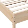 Bed frame with solid pine wood headboard 135x190 cm by , Beds and slatted bases - Ref: Foro24-842606, Price: 107,58 €, Discou...