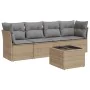 Garden sofa set with cushions 5 pieces beige synthetic rattan by , Garden sets - Ref: Foro24-3217239, Price: 314,13 €, Discou...