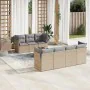 Gartensofa-Set mit beigen Kissen 8 Stück PE-Rattan von , Gartensets - Ref: Foro24-3217279, Preis: 554,49 €, Rabatt: %