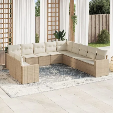 11-teiliges Gartensofa-Set mit beigen synthetischen Rattankissen von , Gartensets - Ref: Foro24-3219178, Preis: 845,75 €, Rab...