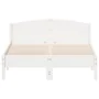 Bed frame with white pine wood headboard 140x190 cm by , Beds and slatted bases - Ref: Foro24-842603, Price: 129,65 €, Discou...