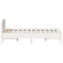 Bed frame with white pine wood headboard 140x190 cm by , Beds and slatted bases - Ref: Foro24-842603, Price: 129,65 €, Discou...