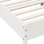 Bed frame with white pine wood headboard 140x190 cm by , Beds and slatted bases - Ref: Foro24-842603, Price: 129,65 €, Discou...