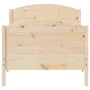 Bed frame with headboard solid pine wood 90x200 cm by , Beds and slatted bases - Ref: Foro24-842566, Price: 91,40 €, Discount: %