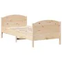 Bed frame with headboard solid pine wood 90x200 cm by , Beds and slatted bases - Ref: Foro24-842566, Price: 91,40 €, Discount: %