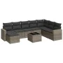 9-teiliges Gartenmöbel-Set und graue synthetische Rattankissen von , Gartensets - Ref: Foro24-3219360, Preis: 590,01 €, Rabat...