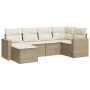 Garden sofa set with cushions 6 pieces beige synthetic rattan by , Garden sets - Ref: Foro24-3219248, Price: 501,00 €, Discou...