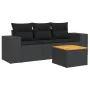 4-piece garden sofa set with black synthetic rattan cushions by , Garden sets - Ref: Foro24-3225313, Price: 292,92 €, Discoun...