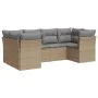 Garden sofa set with cushions 6 pieces beige synthetic rattan by , Garden sets - Ref: Foro24-3218109, Price: 396,31 €, Discou...