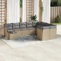 Garden sofa set with beige cushions 10 pieces synthetic rattan by , Garden sets - Ref: Foro24-3218189, Price: 632,68 €, Disco...