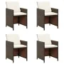 Garden chairs with cushions 4 units brown synthetic rattan by , Garden chairs - Ref: Foro24-316803, Price: 153,14 €, Discount: %