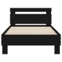 Bed frame with headboard and LED lights black 100x200 cm by , Beds and slatted bases - Ref: Foro24-838709, Price: 117,44 €, D...