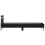 Bed frame with headboard and LED lights black 100x200 cm by , Beds and slatted bases - Ref: Foro24-838709, Price: 117,44 €, D...