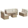 Garden sofa set with beige cushions 8 pcs PE rattan by , Garden sets - Ref: Foro24-3217418, Price: 567,15 €, Discount: %