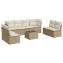 Set mit 9 Gartensofas mit beigen Kissen aus synthetischem Rattan von , Gartensets - Ref: Foro24-3217458, Preis: 639,57 €, Rab...