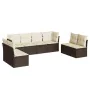 Set of 8-piece garden sofas and brown synthetic rattan cushions by , Garden sets - Ref: Foro24-3217453, Price: 532,11 €, Disc...