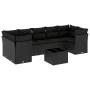 Set aus 8-teiligen Gartensofas und Kissen Kunstrattan schwarz von , Gartensets - Ref: Foro24-3249124, Preis: 560,35 €, Rabatt: %