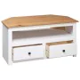 Mueble esquinero TV madera pino estilo Panamá blanco 93x49x49cm de vidaXL, Muebles TV - Ref: Foro24-282687, Precio: 123,29 €,...