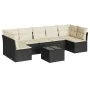 Set aus 8-teiligen Gartensofas und Kissen Kunstrattan schwarz von , Gartensets - Ref: Foro24-3217436, Preis: 471,10 €, Rabatt: %