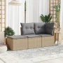 Garden sofa set with beige cushions 3 pieces PE rattan by , Garden sets - Ref: Foro24-3217469, Price: 193,30 €, Discount: %