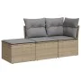 Garden sofa set with beige cushions 3 pieces PE rattan by , Garden sets - Ref: Foro24-3217469, Price: 193,30 €, Discount: %