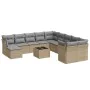 12-teiliges Gartensofa-Set und braune synthetische Rattankissen von , Gartensets - Ref: Foro24-3218619, Preis: 778,03 €, Raba...