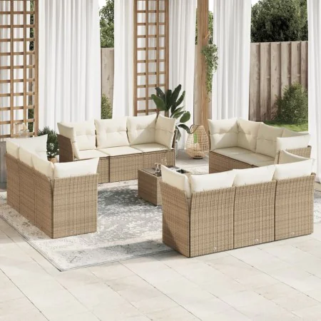 Garden sofa set with cushions 13 pieces beige synthetic rattan by , Garden sets - Ref: Foro24-3217338, Price: 1,00 €, Discoun...