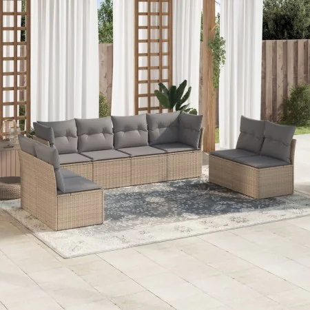 Garden sofa set with beige cushions 8 pcs PE rattan by , Garden sets - Ref: Foro24-3217449, Price: 534,63 €, Discount: %