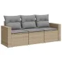 Gartensofa-Set mit beigen Kissen, 3-teilig, PE-Rattan von , Gartensets - Ref: Foro24-3218649, Preis: 223,02 €, Rabatt: %