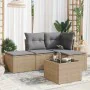 Gartensofa-Set mit Kissen, 5-teilig, beiges synthetisches Rattan von , Gartensets - Ref: Foro24-3217489, Preis: 301,93 €, Rab...