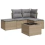 Gartensofa-Set mit Kissen, 5-teilig, beiges synthetisches Rattan von , Gartensets - Ref: Foro24-3217489, Preis: 301,93 €, Rab...